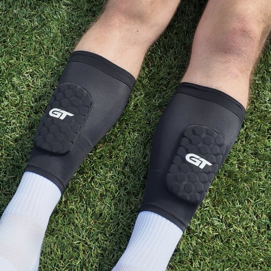 GT Sleeve Shin Pads Max+ Junior – 14 cm x 6 cm - ingebouwd - 6-11 jaar - Ingebouwde Scheenbeschermers - Ultralichte Trainingsaccessoire voor Voetbal – Comfort & Bewegingsvrijheid – Unisex – Zwart — afbeelding 5