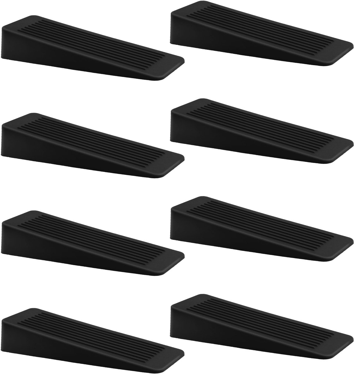 SnelShoppen - Rubberen Deurstopper 8 Stuks, Antislip Deurwiggen voor Vloer, Ideaal voor Binnengebruik, Zwart, Geschikt voor Alle Vloertypen