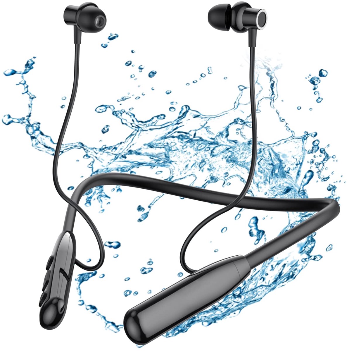 SnelShoppen - Draadloze Bluetooth 5.3 Hoofdtelefoon met Microfoon, In-Ear Stereo, 30 uur Muziek, IPX6 Waterdicht voor Sport, Hardlopen, Fitness