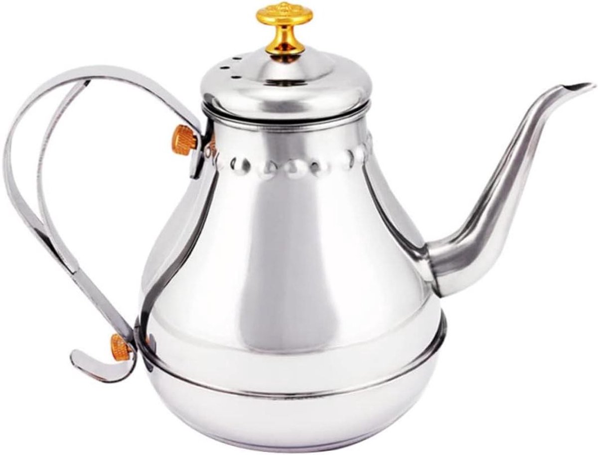 Waterkoker Set - Theepot Kookplaat - Koffie en Thee - Met Zeef - 1.8 Liter - Zilver