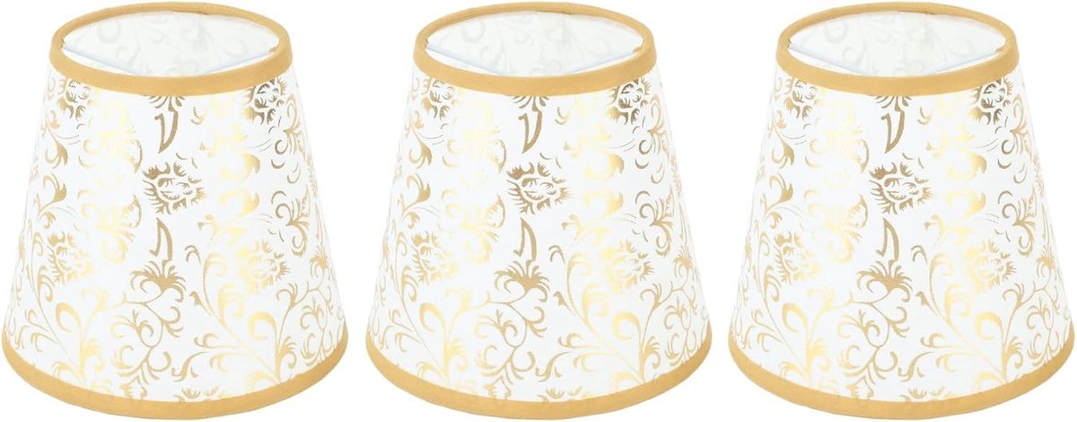 KZQ Gouden Stoffen Lampenkap Met Klembevestiging Voor E14 Lamp – Zacht Licht Geschikt Voor Kroonluchters En Tafellampen