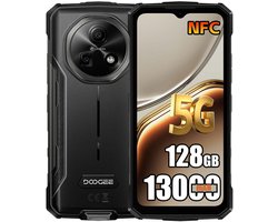 DOOGEE Fire 7 Robuuste Smartphone - IP68/IP69K Outdoor Telefoon - Dual SIM 5G - 6GB RAM - 128GB ROM - 13000mAh 18W - Android 15 - 6,6 inch - 64MP AI-camera - NFC, GPS, OTG - Zwart