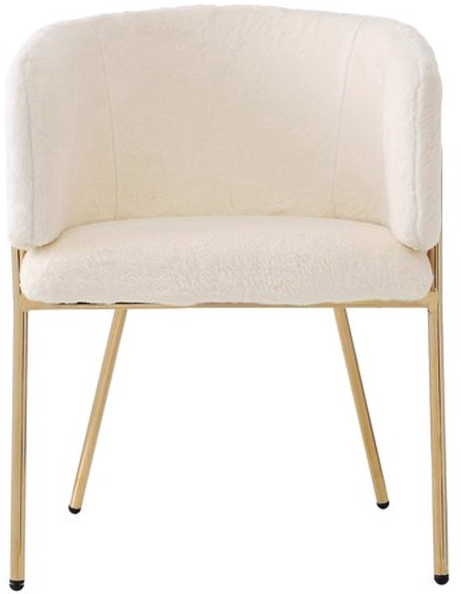 Loungestoel – Fauteuil – Relaxstoel – Zitzak – Woonkamerstoel – Beige Imitatie Konijnenbon