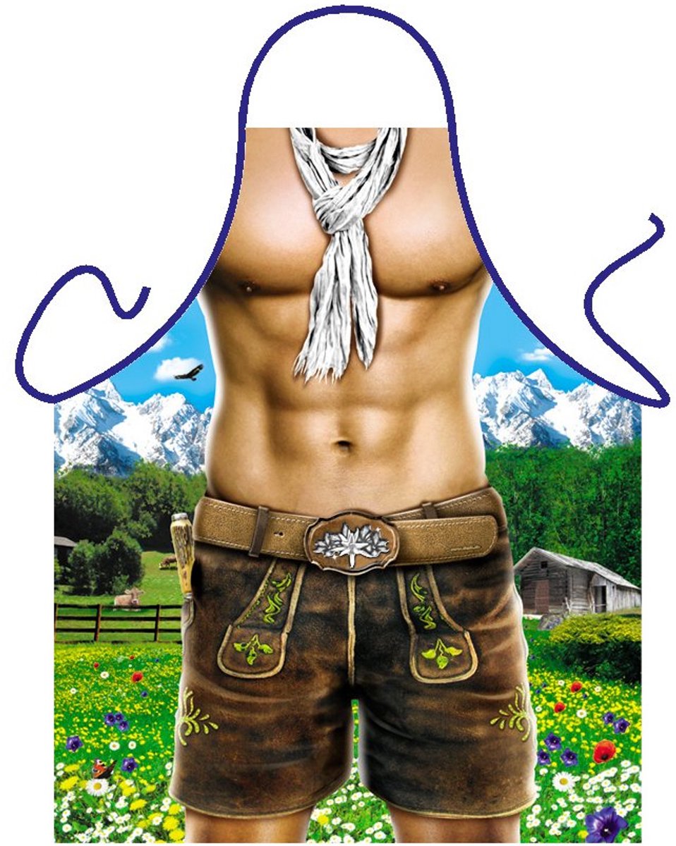Dailygoods - Grappige Schort - Alpenmodel met Trekkoord