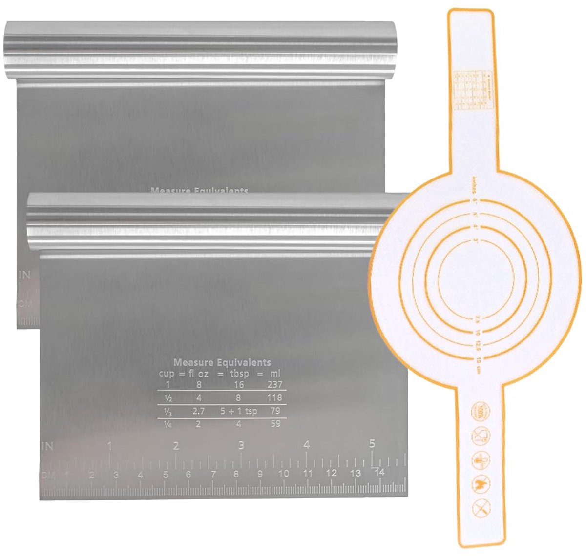 Dailygoods - Set van 3 Bakaccessoires - Roestvrijstalen Messen en Siliconen Mat