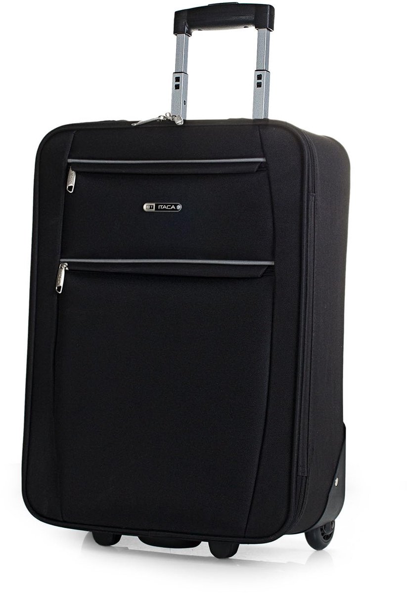 SnelShoppen - Stijve Cabine Koffer 20 Inch Reis Koffer met Wielen - Lichtgewicht EVA Handbagage 55x40x20 cm met Telescoopsteel en TSA-cijferslot - Zwa