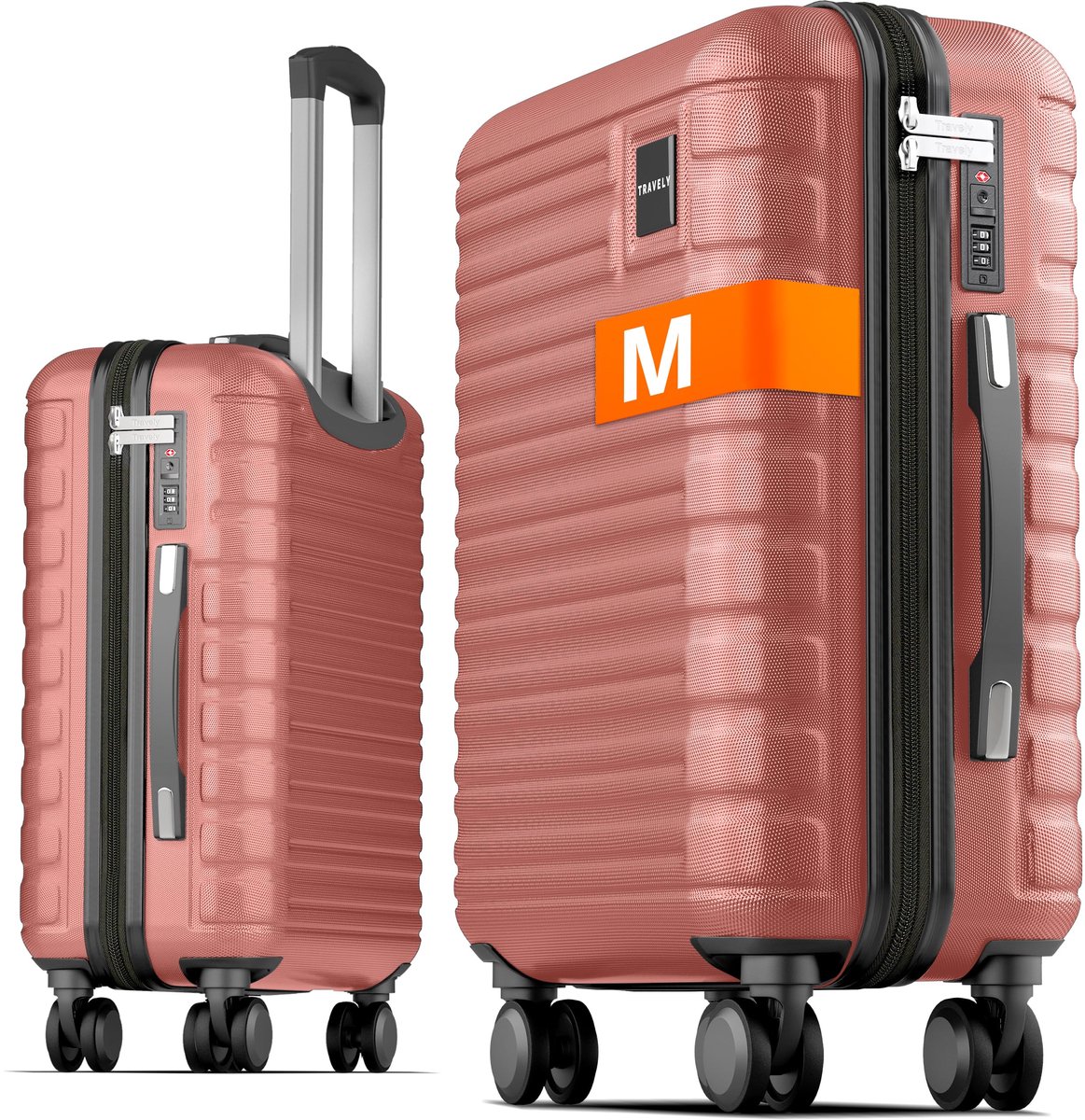 SnelShoppen - Travely Premium Handbagage 55x40x20cm - Trolley Handbagage 36L voor Ryanair, Lufthansa, Eurowings - TSA-slot, Zachte Wielen, Reis Koffer