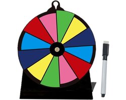 Prijzen Rad - Draaischijf Tafel - Evenementen Promotie - Aanpasbare Sectoren - 16.5 x 16.5 x 2 cm - Regenboog