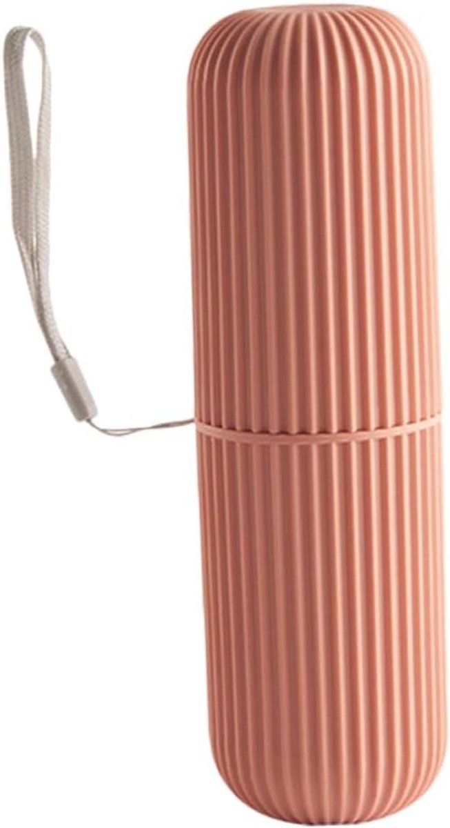 Tandenborstel Opbergdoos - Reiscontainer Tandpasta - Hygiënisch Opbergen - Harde Structuur - 5.5*5.5*19cm - Rood