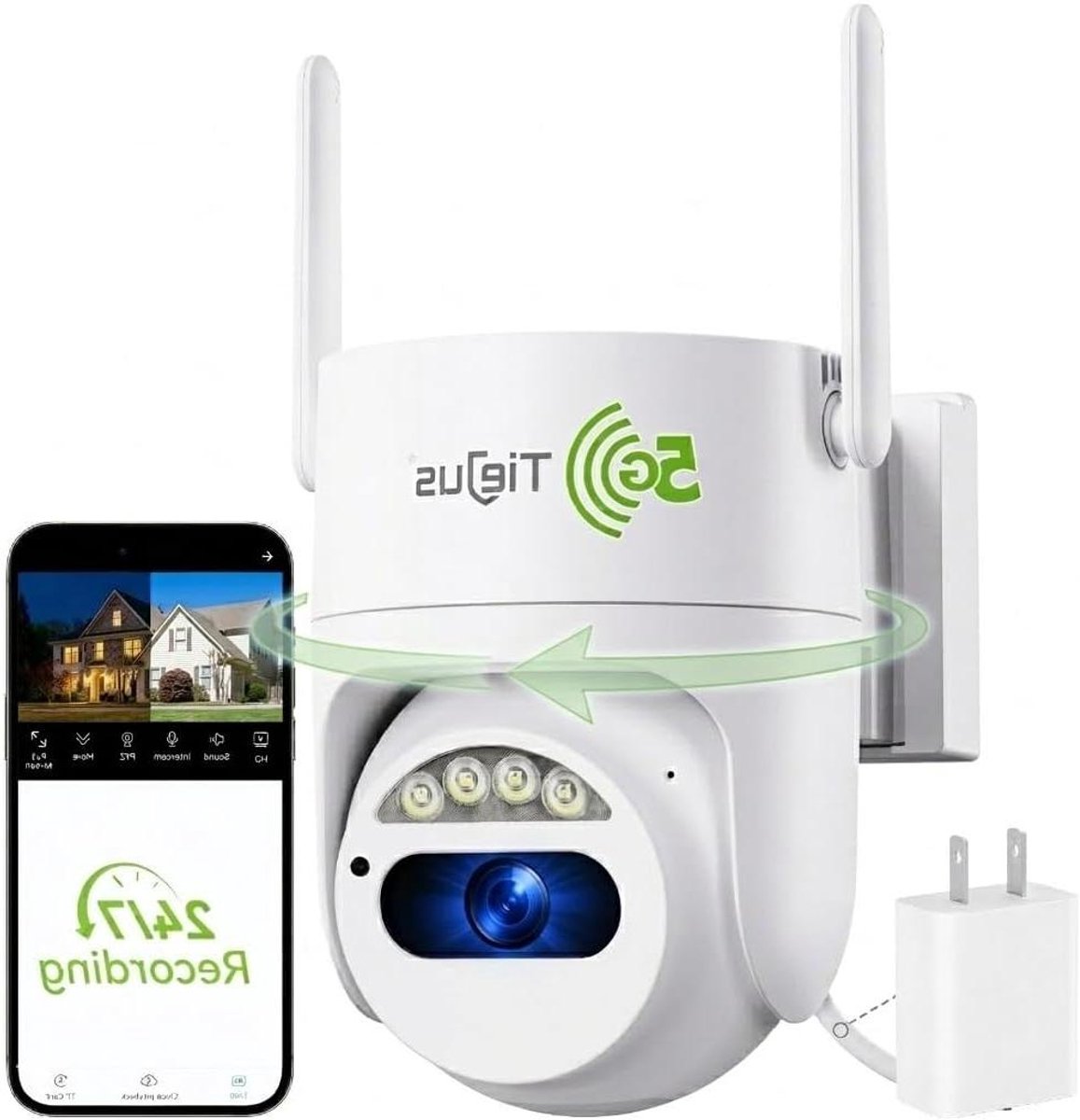 Buitencamera Beveiliging - Bewakingscamera Wifi - Huis Beveiligen - 360 Graden Pan-Tilt - 2K Ultra HD - Wit