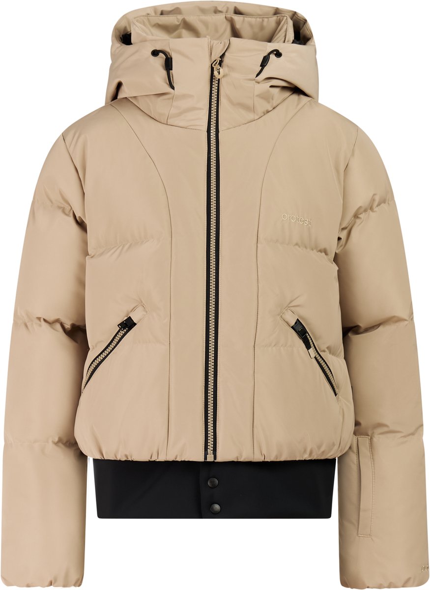 Protest PRTCiska Skijas Meisjes Waterkolom 10K Skipasvak Zipshift Winterjas Beige