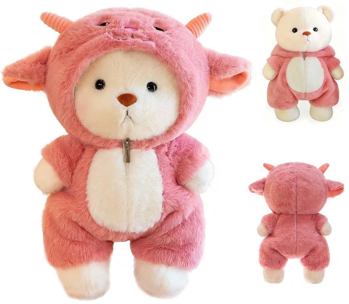 SnelShoppen - Pluche Teddybeer 30 cm met Rozen - Zachte Lambeer, Schattig Decoratief Speelgoed voor Kinderen, Bed, Kamer, Kerstmis, Valentijnsdag, Ver