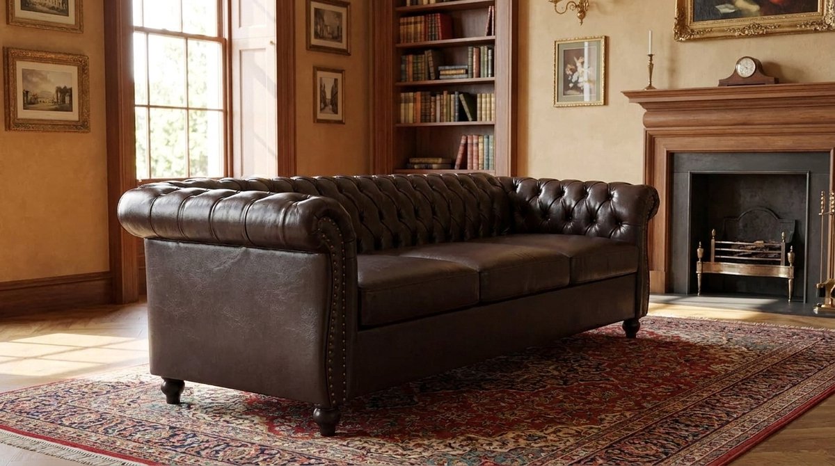 Bank 3-Zits Chesterfield – NoviHome - Bruin - Novihome