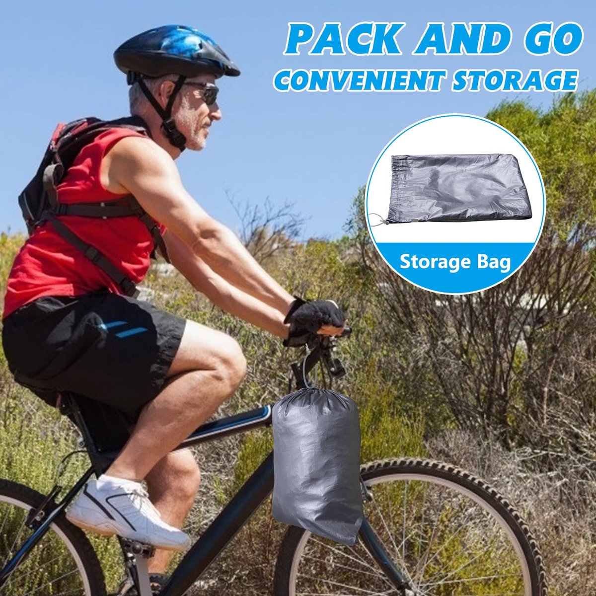SnelShoppen - Waterdichte Fietshoes Fietsafdekking voor Elektrische Fiets, UV-bestendig, Windbestendig, Polyester, Maat 75"L x 30"B x 44"H, Inclusief