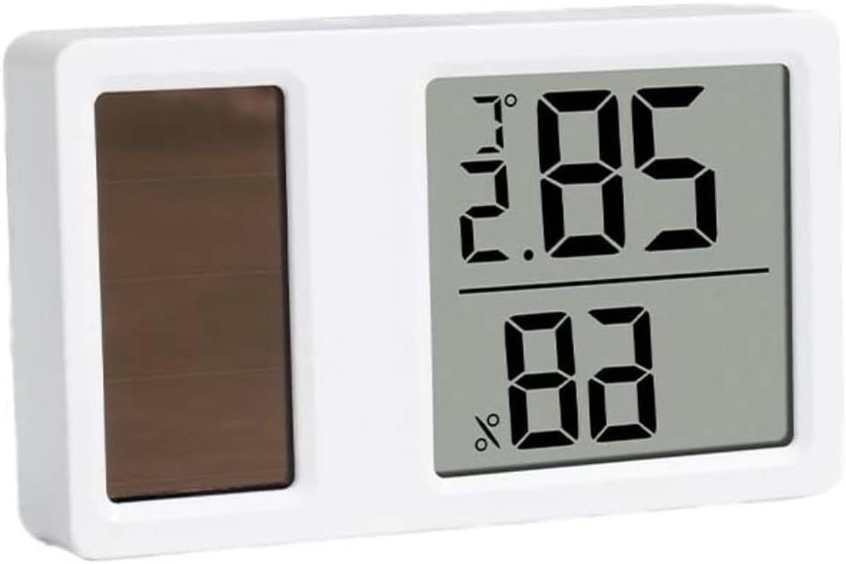 Digitale Hygrometer - Temperatuurmeter Luchtvochtigheid - Binnenklimaat Bewaken - Werkt op zonne-energie - 4 stuks - Zoals afgebeeld