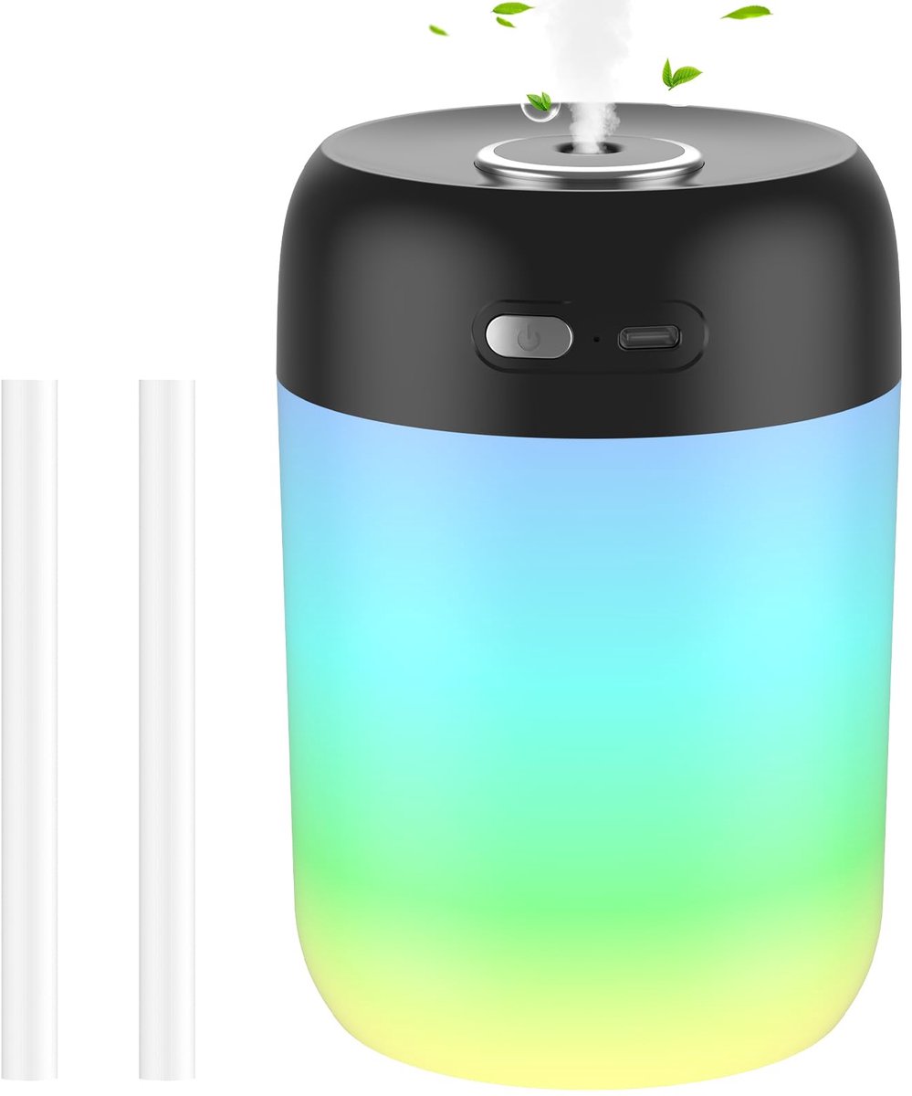 SnelShoppen - SZO Cool Mist Luchtbevochtiger voor Slaapkamer met Nachtlampje - Mini Air Humidifiers - Top-Fill, Stille Werking, Automatische Uitschake