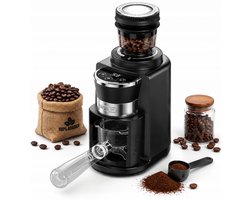 HiBREW G3A Elektrische Koffiemolen – 34 Maalstanden – Voor Espresso, Filterkoffie en Pour-Over – Transparant Bonenreservoir
