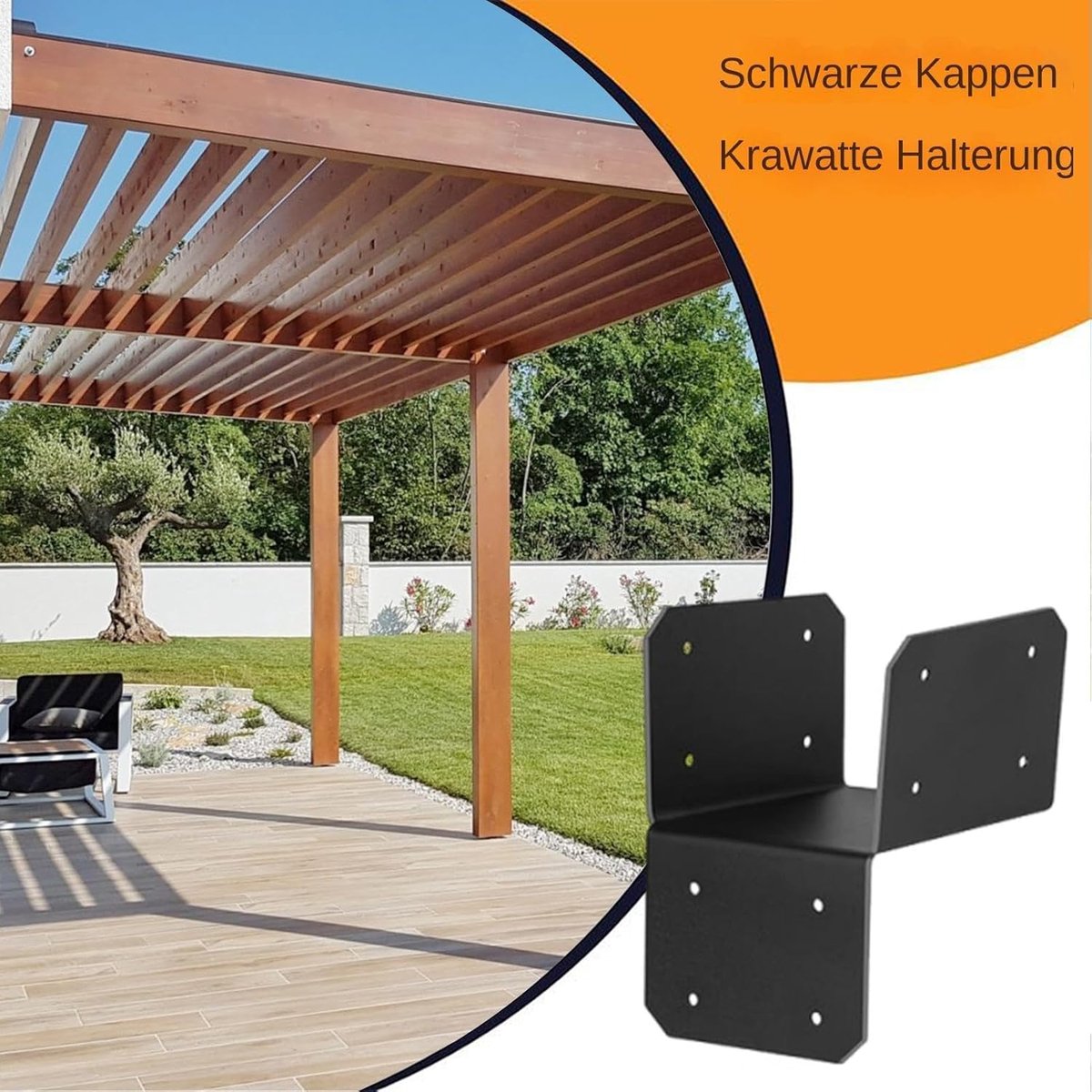 Paalhouders - Balkverbinders Hulsconnector - Houten Constructies Versterken - Roestbestendig Staal - 4 stuks - Meerkleurig