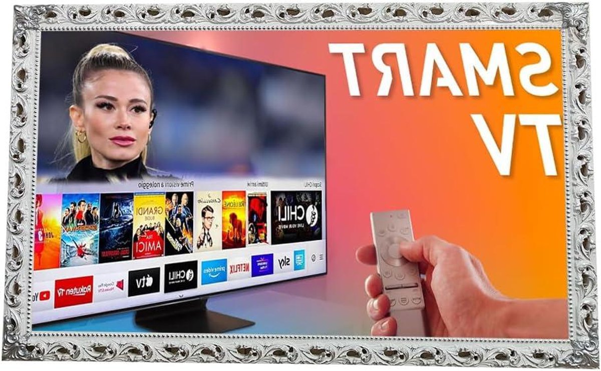 Smart TV Frame - TV Decoratie - TV Aankleden - Op Maat Gemaakt - 70-75 inch - Wit Zilver