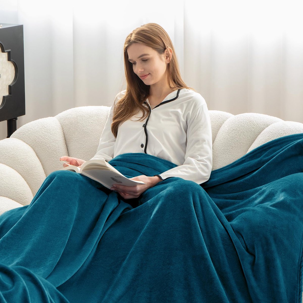 SnelShoppen - Fleece Deken 150x200 cm 2-Pack – Set van 2 Extra Zachte Warme Plaid & Knuffeldeken, Lichtgewicht Anti-pilling Woondeken in Teal voor Ban