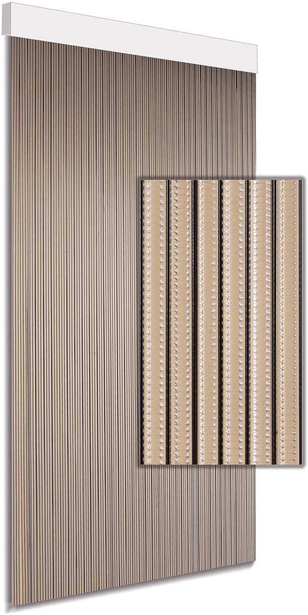 SnelShoppen - Luxe Deurgordijn Vliegengordijn Lamellen Transparant-Zwart 90x210 voor Slaapkamer, Woonkamer, Caravan, Camper - Ideaal voor Frisse Lucht