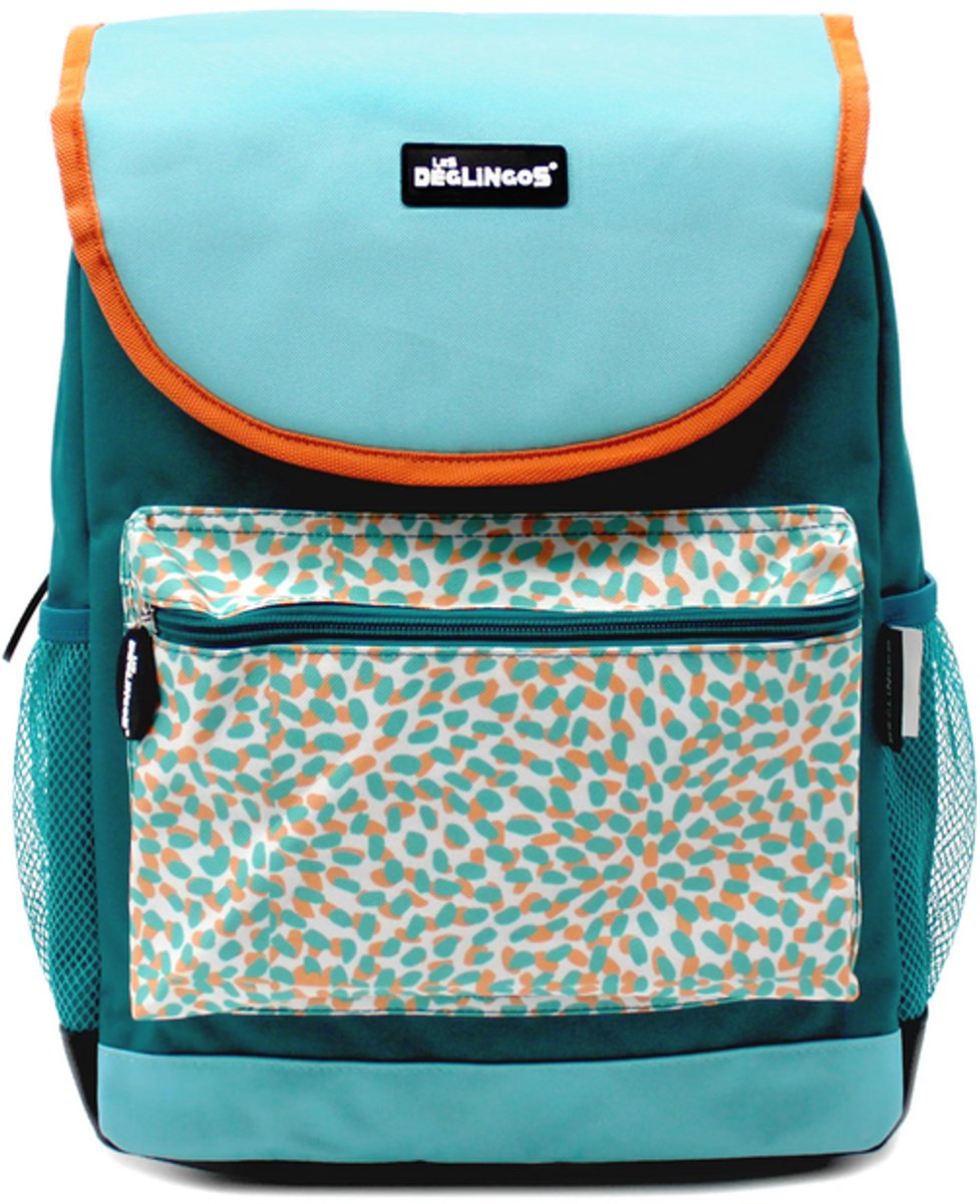 Les Déglingos Schoolrugzak Kind 18L - Junior Rugzak Basisschool - Boekentas - Rugtas met Borstsluiting - Blauw/Turquoise