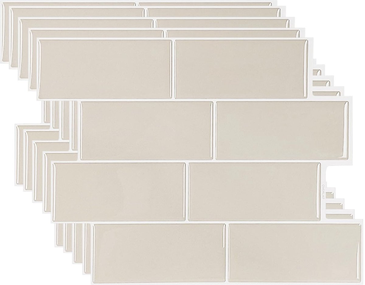 Dailygoods - 5 Stuks Zelfklevende Subway Tegels - 3D Plakstickers voor Keuken en Badkamer