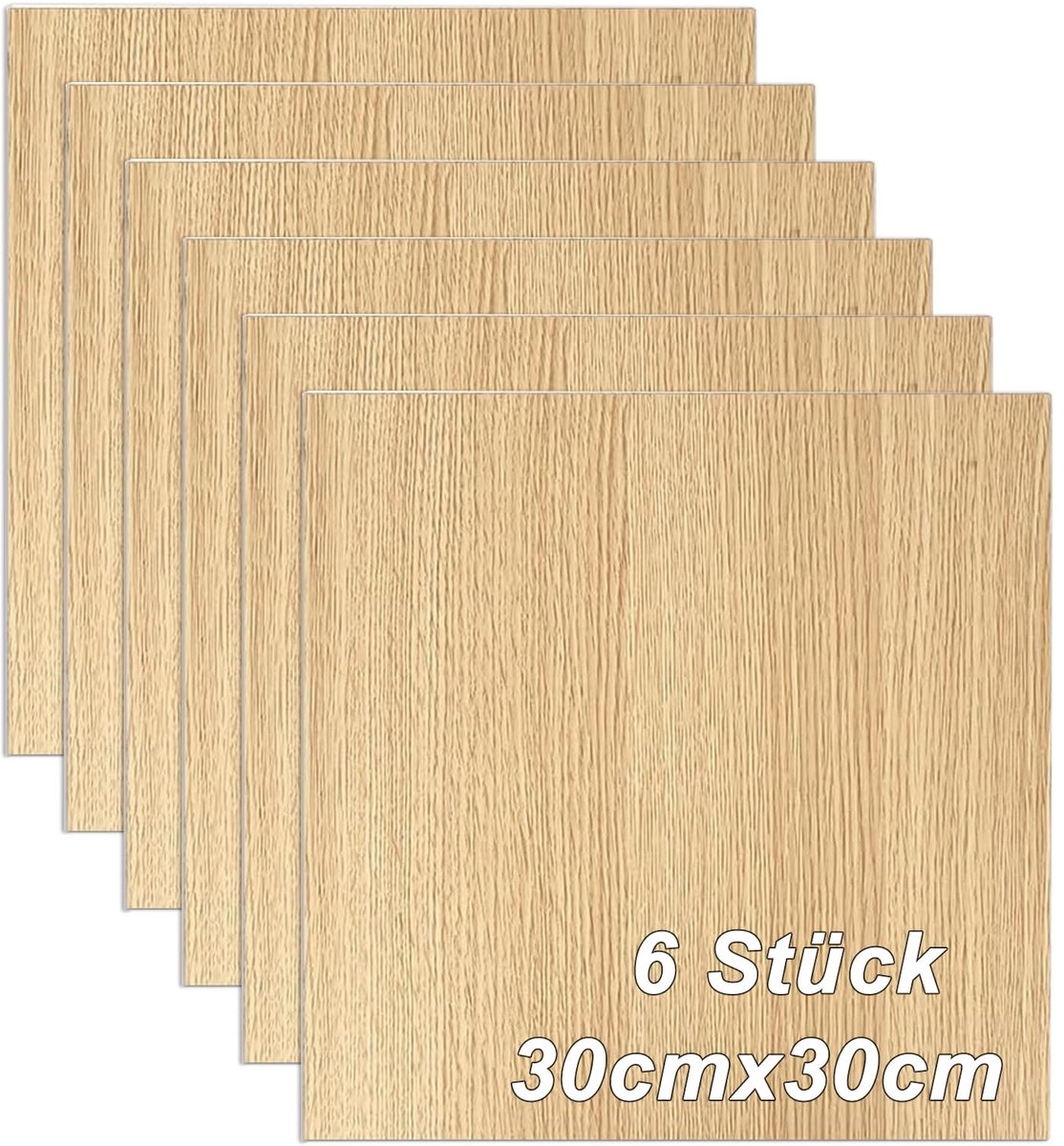 Dailygoods - Set van 6 Plywood Platen - 3mm x 305 x 305 mm voor DIY Modellen en Houtbewerkingen
