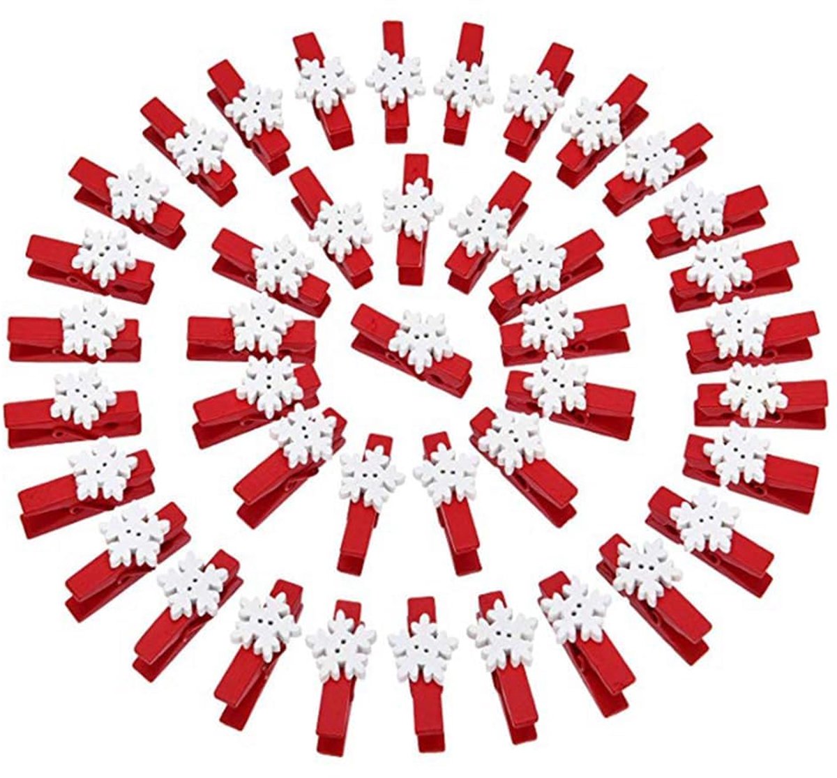 Dailygoods - Mini Kerstclips - 100 Stuks Houten Knijpers voor Decoratie