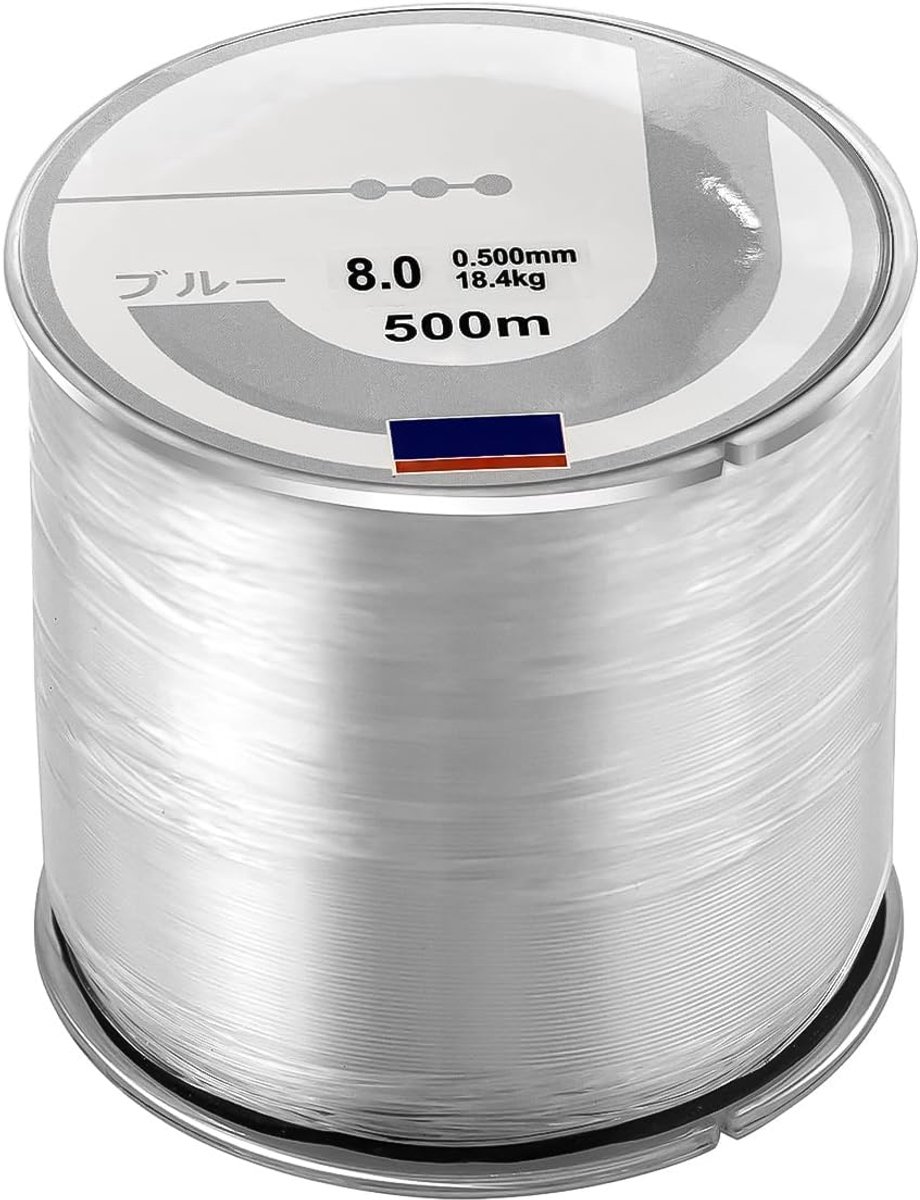 SnelShoppen - Monofilament Vislijn 500M - Helder Nylon Visdraad voor Zoutwater & Zoetwater Vissen - 2-35LB - Perfect voor Hengelsport, Vissen & Recrea