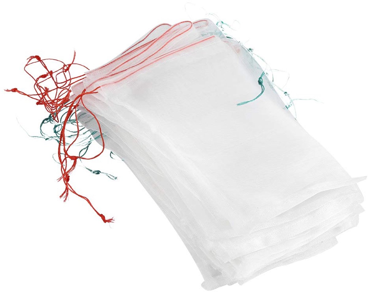 Dailygoods - 50 Herbruikbare Fruitbeschermzakken - Nylon Net met Trekkoord voor Planten