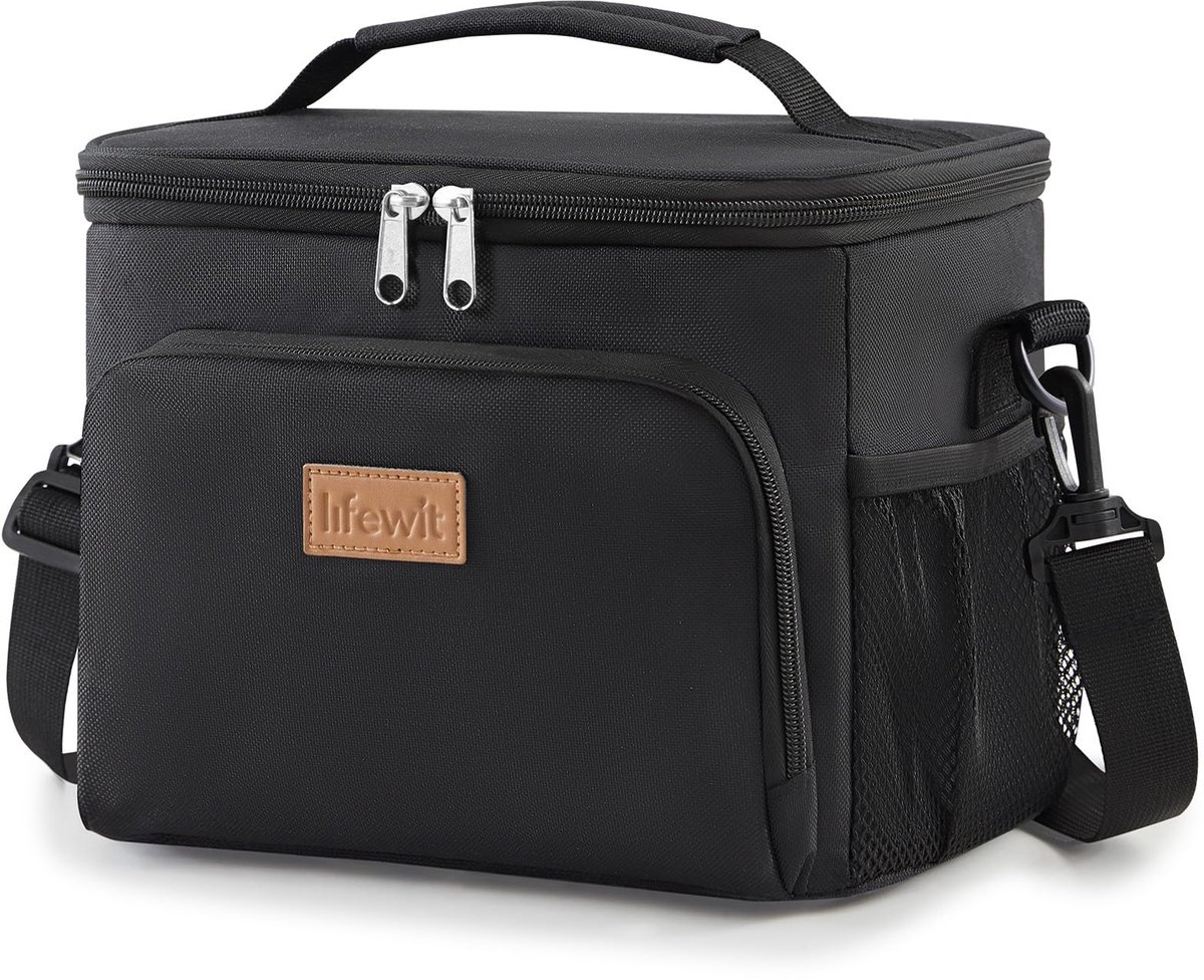 Dailygoods - Geïsoleerde Lunchtas voor Mannen & Dames - Draagbare Koelbox 9L Zwart