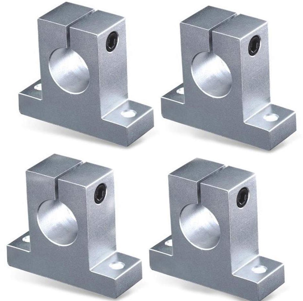 Dailygoods - 4 Stuks Klemdragers voor SK12 Aluminium Rails - 12 mm As