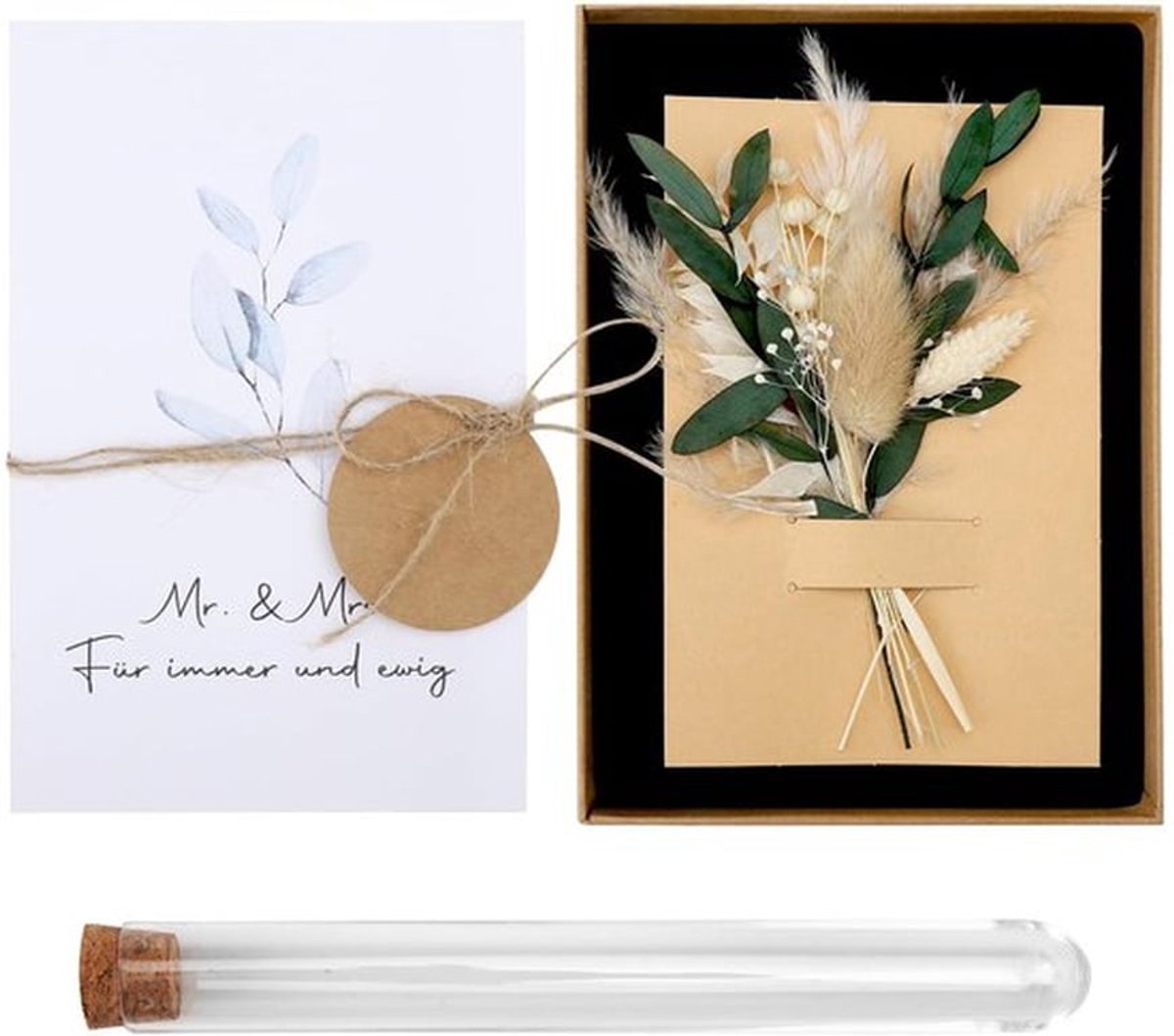 - Bruiloft geldgeschenkset - Huwelijkscadeau - Elegant en uniek - Kraftpapier - Wenskaart - Perfect voor bruidspaar