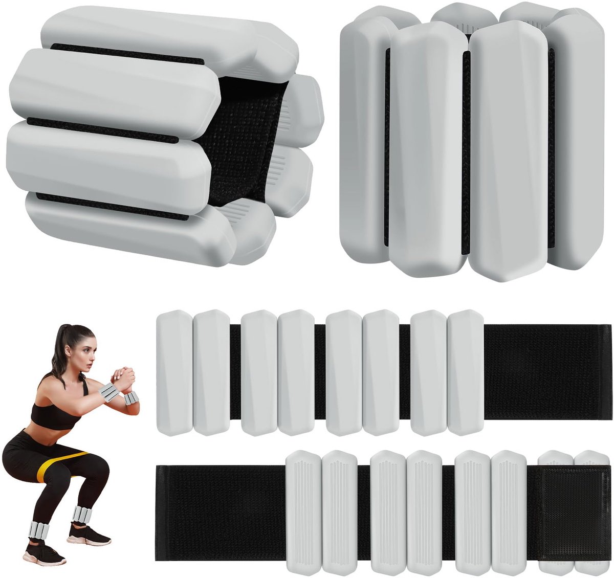 Dailygoods - Verstelbare polsgewichten set van 2 - Draagbare arm- en beengewichten voor training
