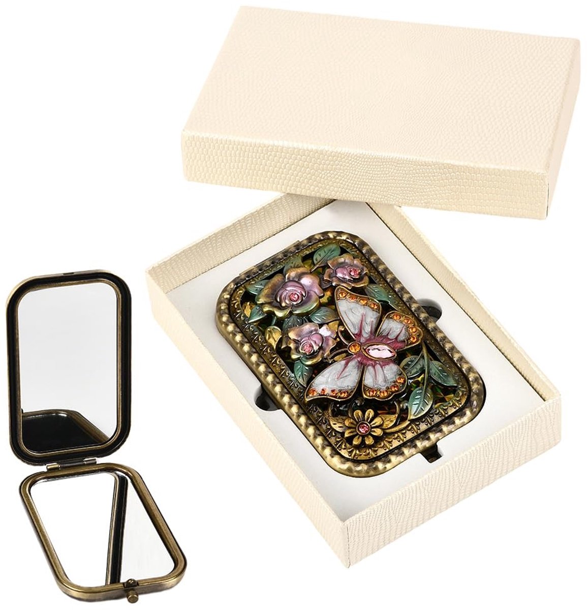 Dailygoods - Vintage Opvouwbare Make-up Spiegel - Draagbare Cosmetische Pocket Spiegel