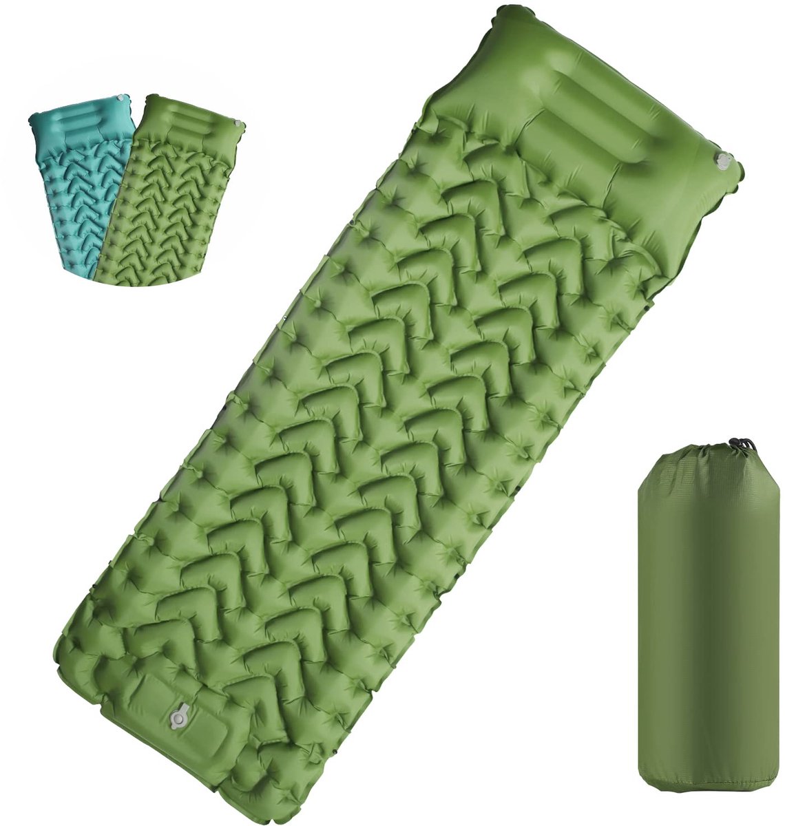 Dailygoods - Zelfopblazend Campingmat - Ultralichte Luchtmatras met Kussen voor Buiten