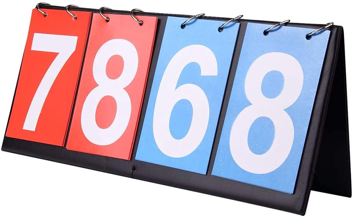 Dailygoods - 4-cijferige Reversible Scoreboard - Draagbaar voor Sportactiviteiten