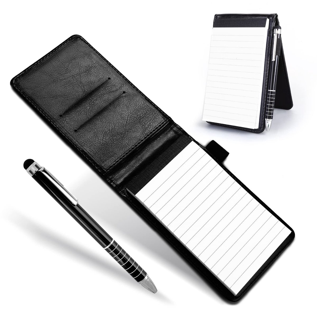 Dailygoods - Pocket Notitieboekhouder met Pen - Mini Leer Notitieboek