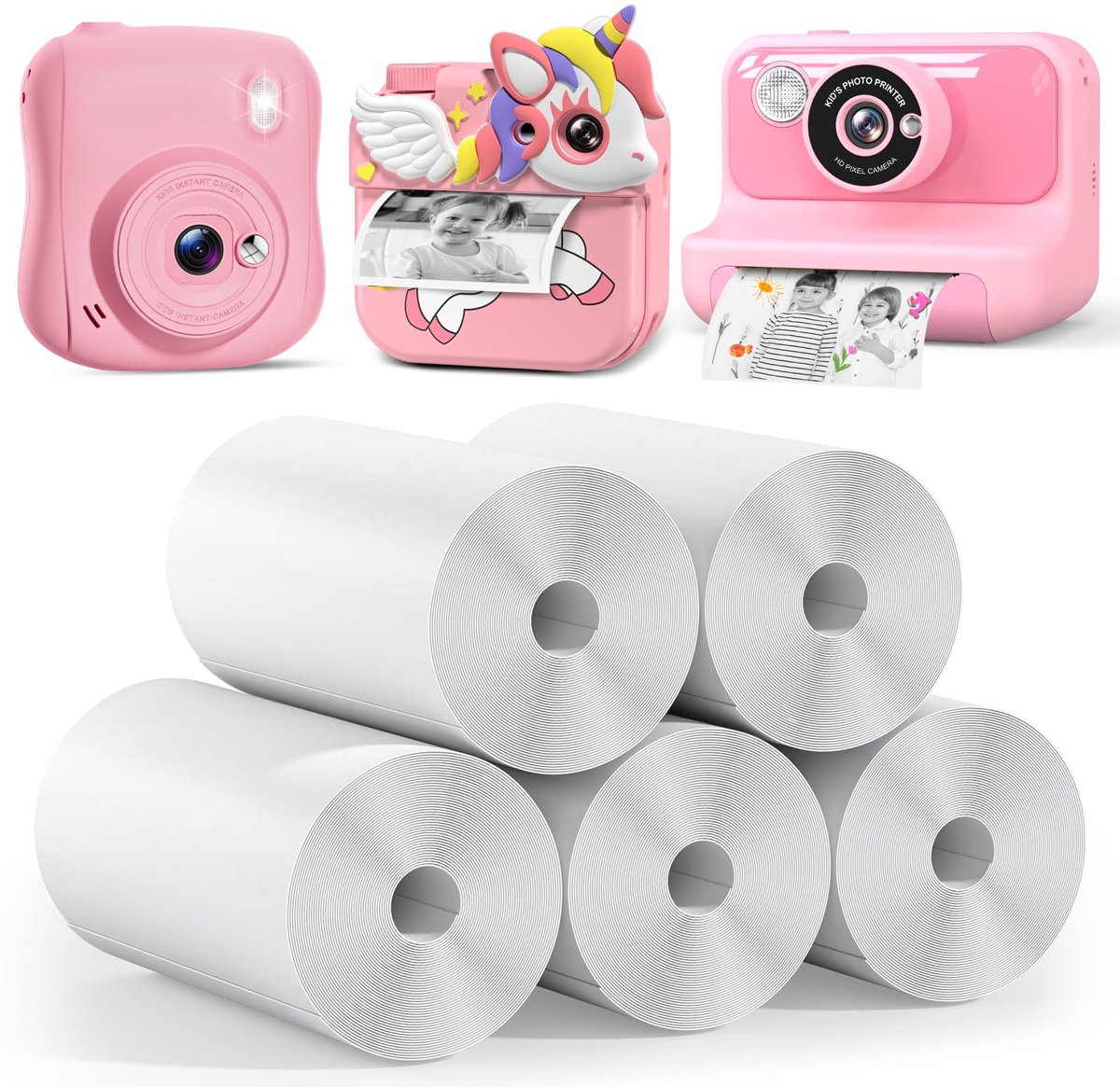 Dailygoods - 5 Rollen Printpapier voor Kindercamera's - Thermisch Navulpapier
