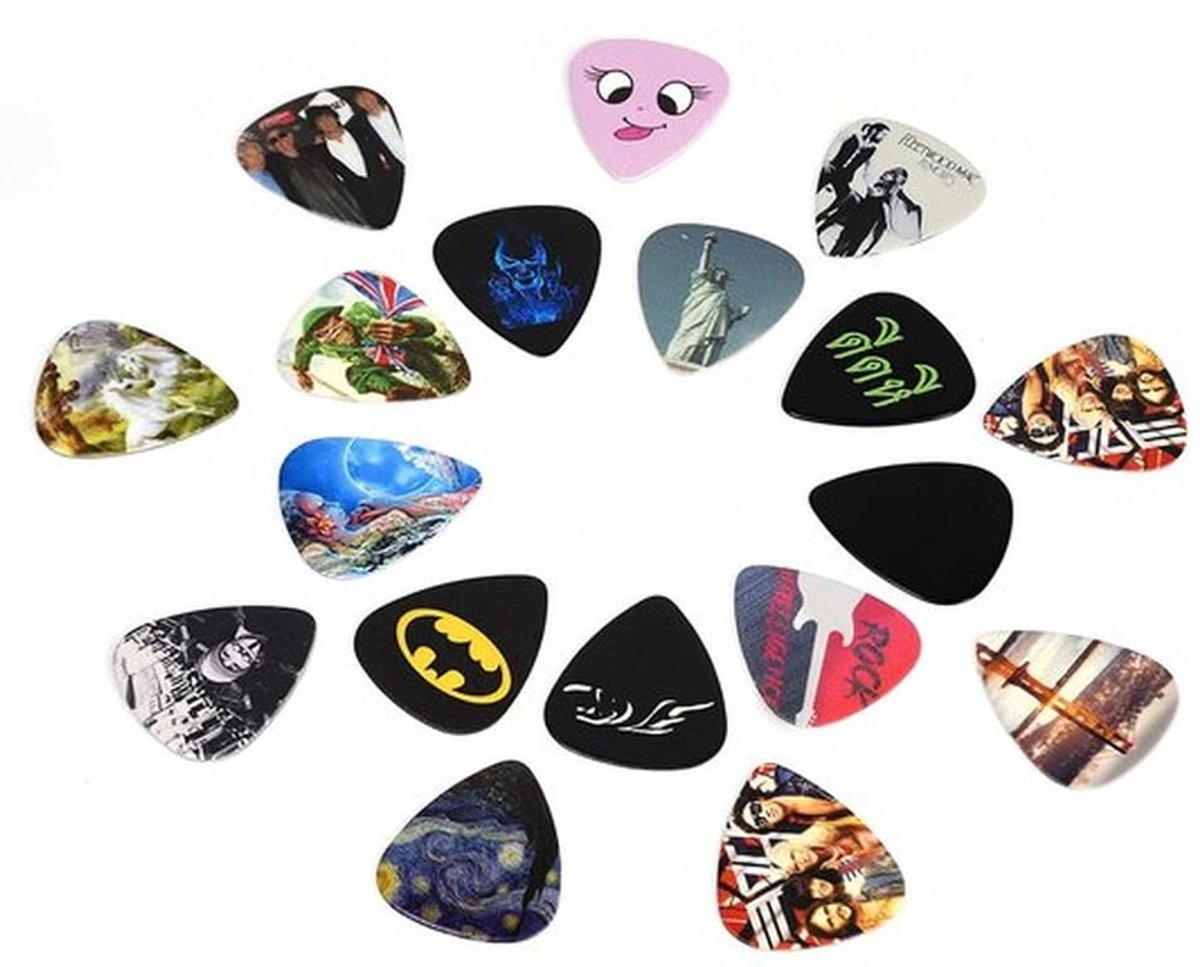 Gitaar Picks - 200 Stuks Classic Plectrums - Duurzaam Celluloid - Geschikt voor Akoestische en Elektrische Gitaren - Geassorteerde Kleuren