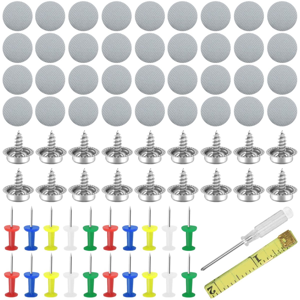Dailygoods- Klinknagelset 90 Stuks - Reparatieknoppen - Autoreparatie Set - Gereedschap - Grijze Klinknagels - Inclusief Schroevendraaier