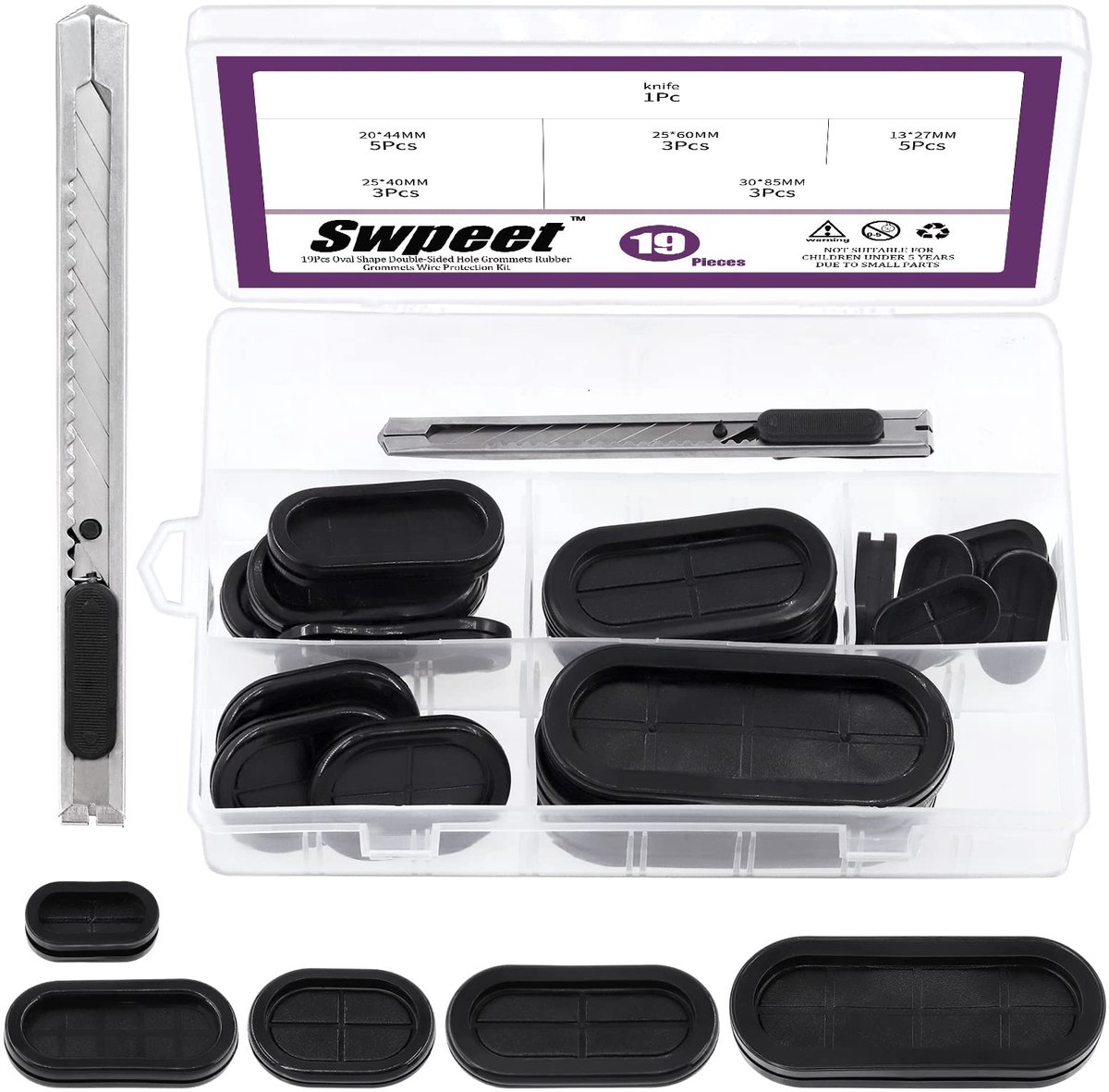 Dailygoods - Set van 20 Dubbelzijdige Rubberen Ogen - Doe-Het-Zelf Messenset