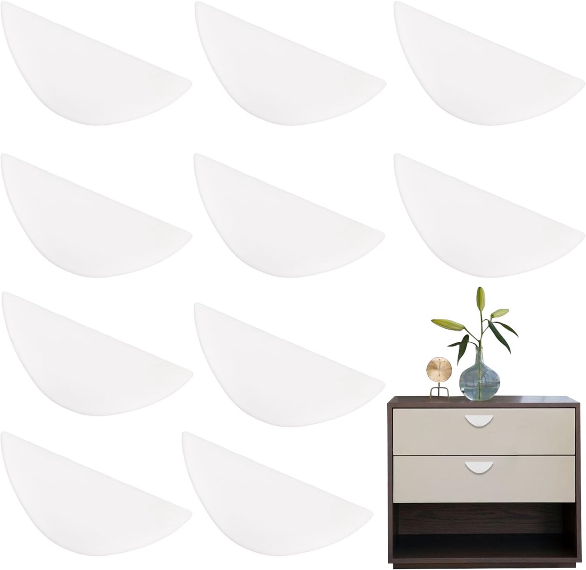 Dailygoods - 10 Stuks Zelfklevende Kunststof Handgrepen - Voor Kasten en Ramen