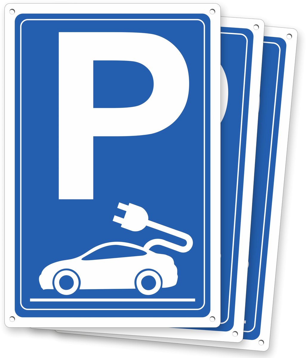 Dailygoods- Parkeerplaats Navulling Set van 3 - Aluminium Composietmateriaal - Dikte 3 mm - Voor Binnen/Buiten - Bevestiging met Gaten - Robuust en Weerbestendig - Parkeersignaal
