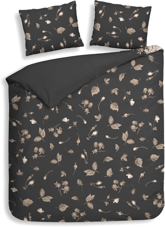 Heckettlane Dekbedovertrek Katoen Satijn Ivy - Classic Anthracite - 100% Katoen-Satijn - Dekbedovertrek 200x200/220cm - Tweepersoons - Cambridge van Merkloos — afbeelding 3