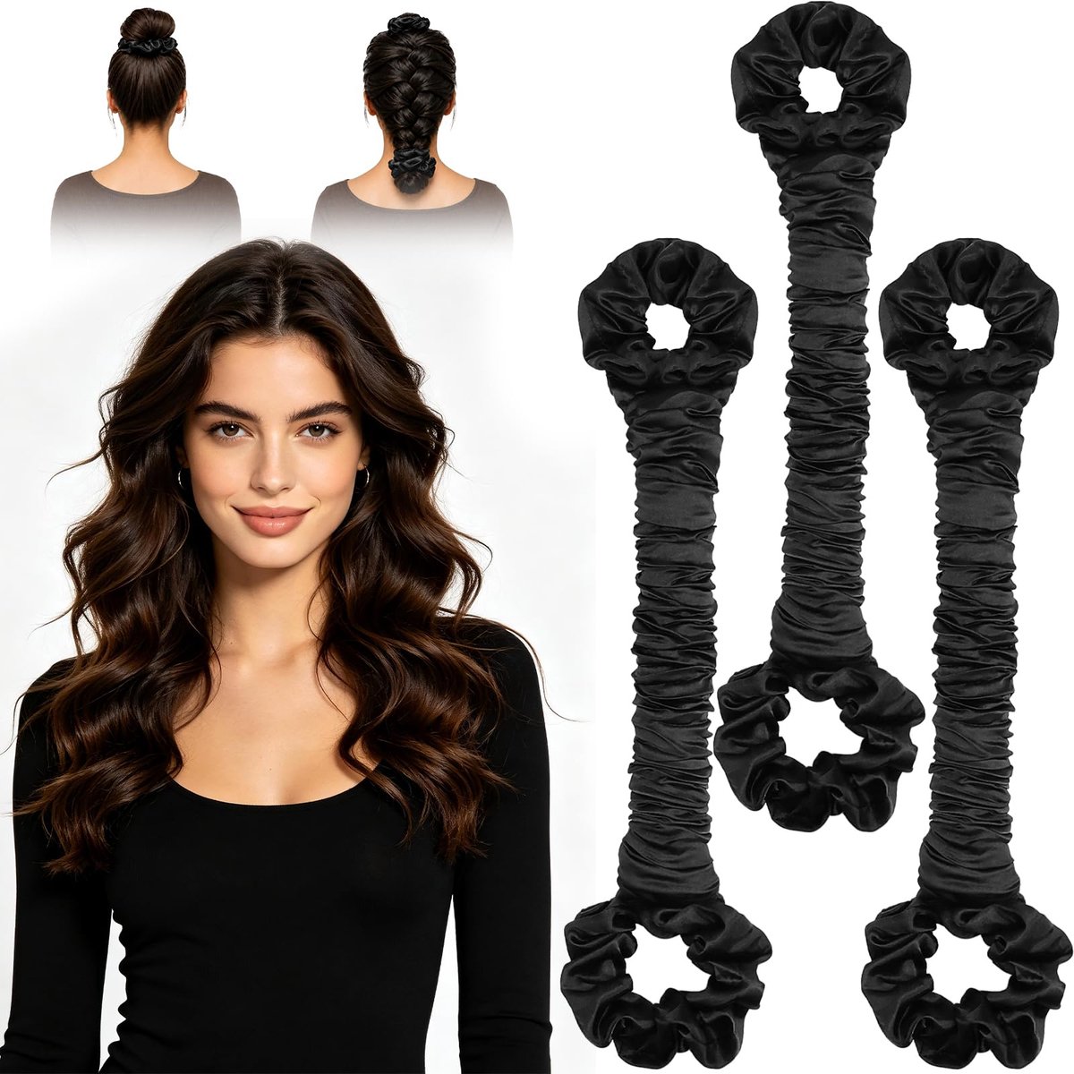 Dailygoods - Heatless Curls Krulband voor Nachtelijke Krullen - Geen Hitte Nodig