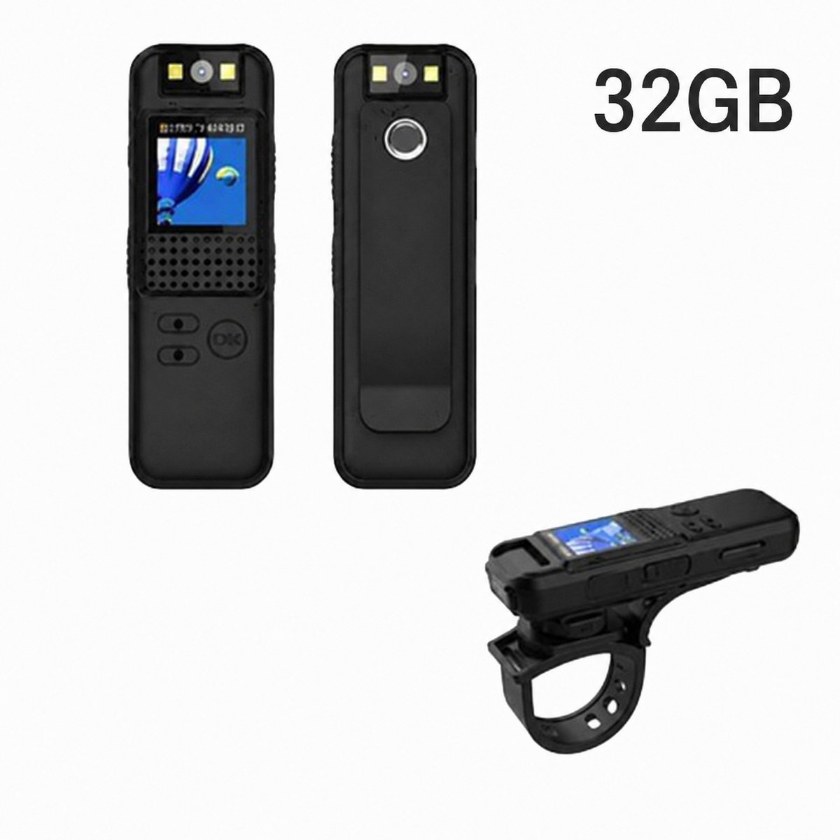 Mini Actiecamera Full HD 1080P - Sportcamera en Bodycamera - Inclusief 32GB Geheugenkaart - Magnetische Bevestiging - USB-C Oplaadbaar - Compact - Zwart