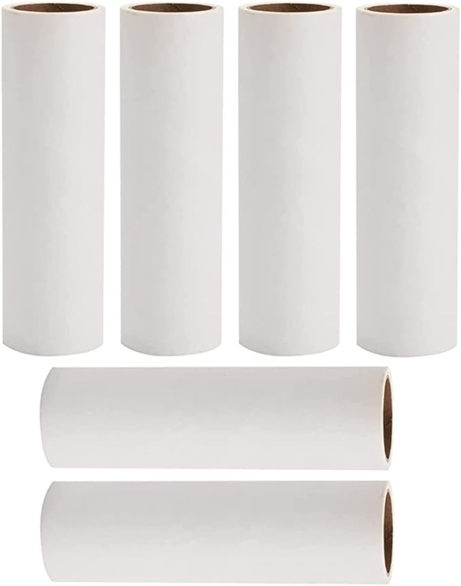Pluisroller Vullingen - Kleding rollers - Scheurbare Pluisroller - kleefroller - Zelfreinigende pluisrol - Kleding Reinigen - Geschikt Voor kleding, bed, tapijt,haren, kattenharen - 6 rollen - 16 x 3.8 cm
