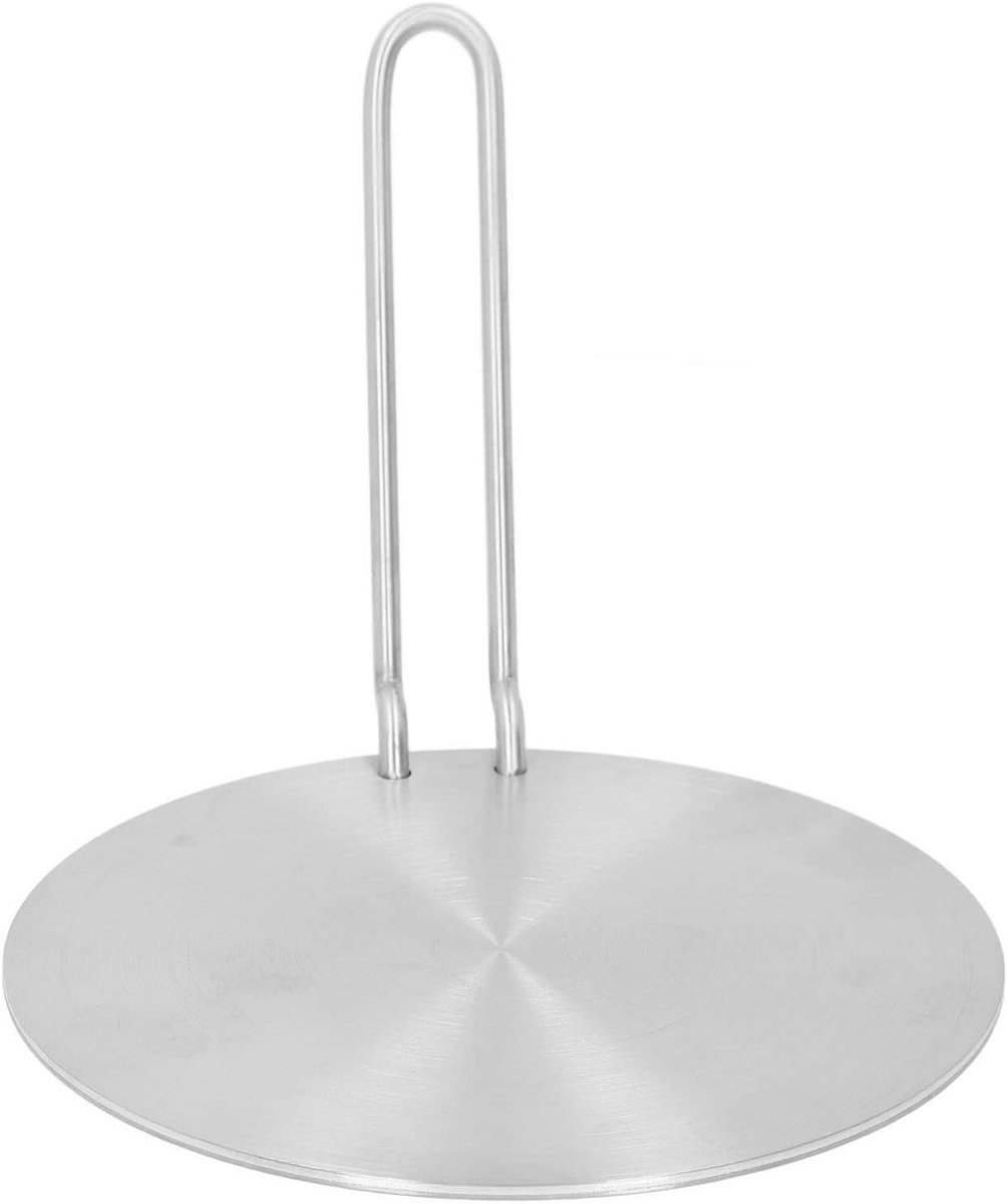 Inductie Adapterplaat Warmte Diffusor Kookplaat Koken op Inductie Roestvrij Staal Constructie 17.5 cm Diameter Zilver